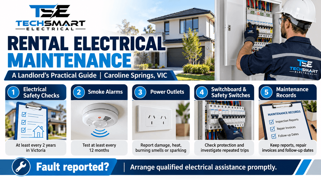Get reliable rental electrical maintenance Caroline Springs with Techsmart Electrical for safer rental properties and expert maintenance advice.